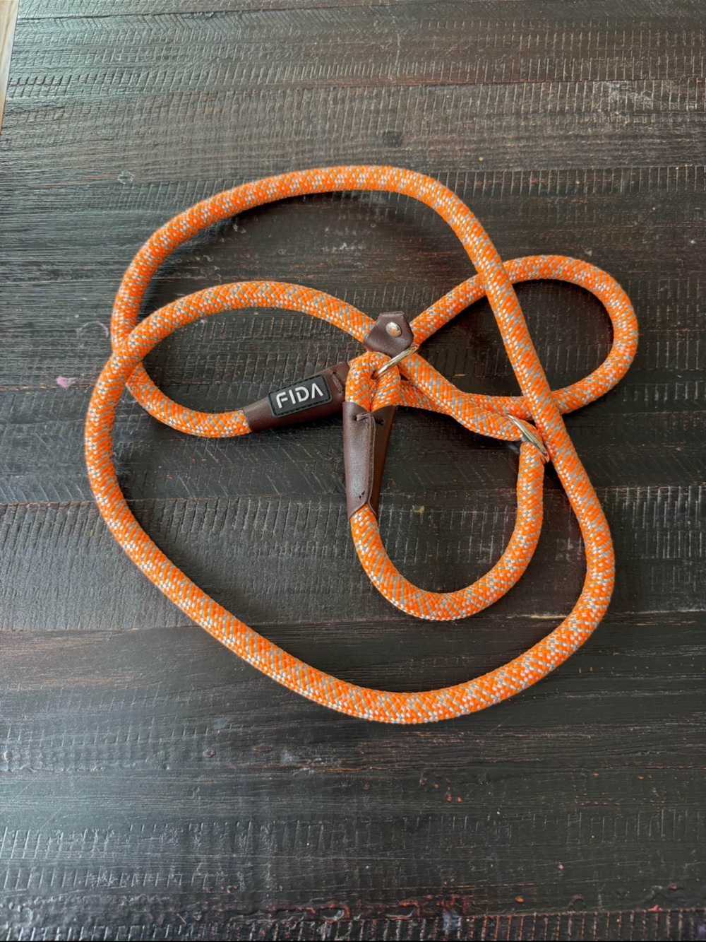 Orange Reflective Rope Dog Leash - Durable Hands-Free Design